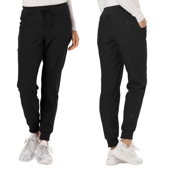 Heart Soul Pants - Heartsoul black break on through jogger scrub pants